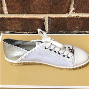 Michael Kors Kristy White/Silver Canvas Sneakers
